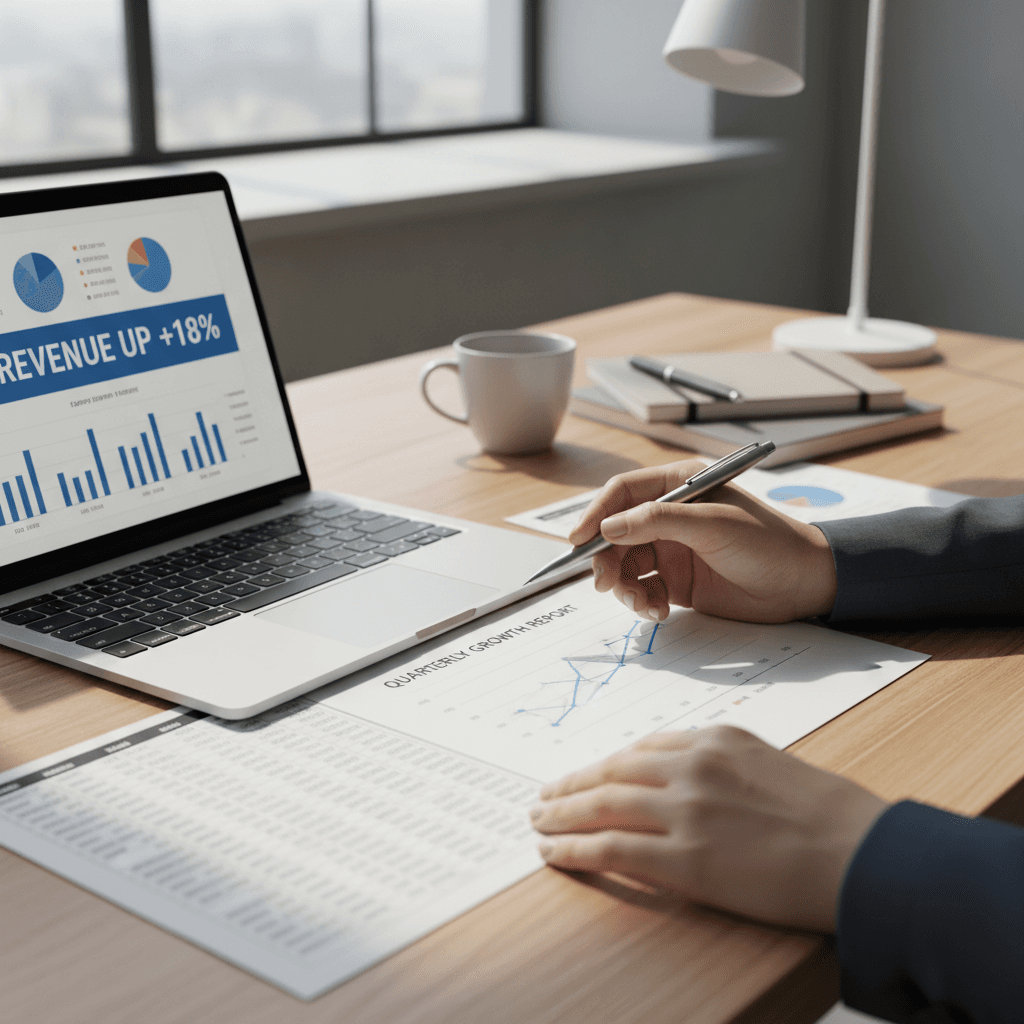 Business owner reviewing financing documents